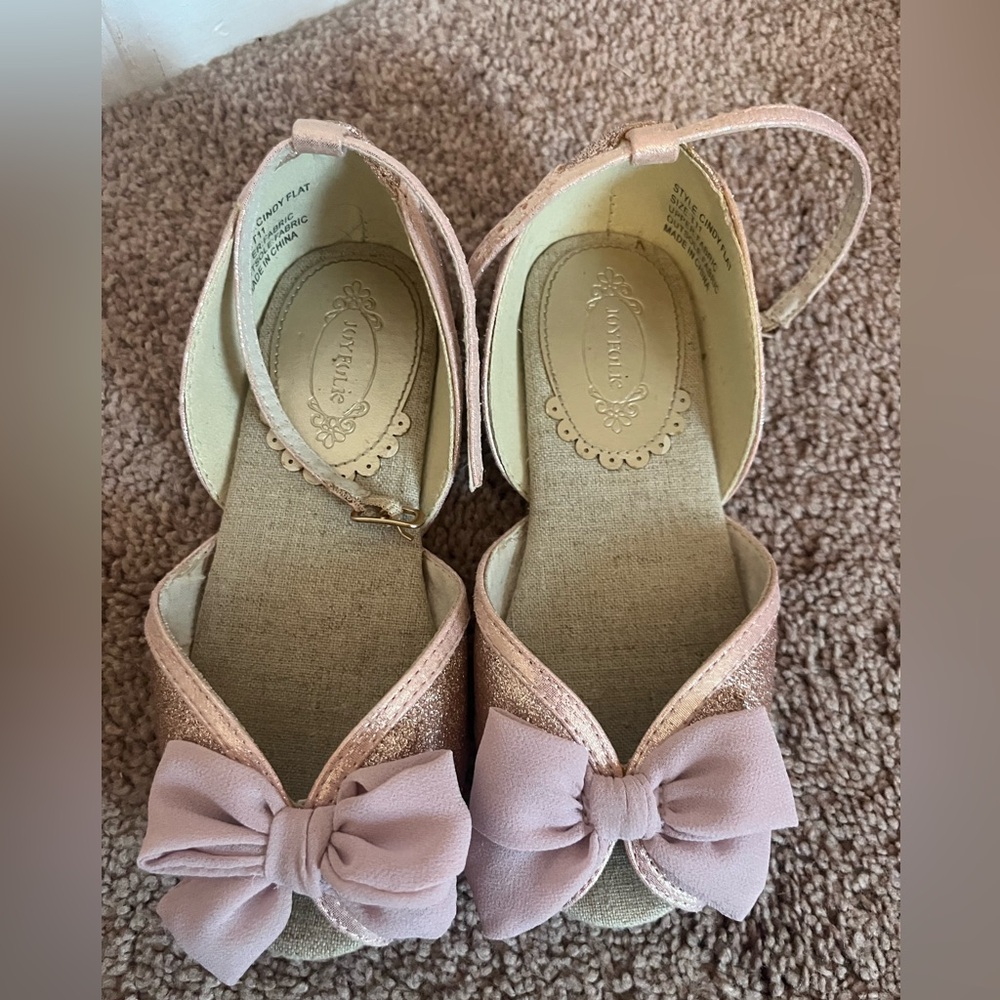 Joyfolie Pink and Gold Dress Shoes with Bow